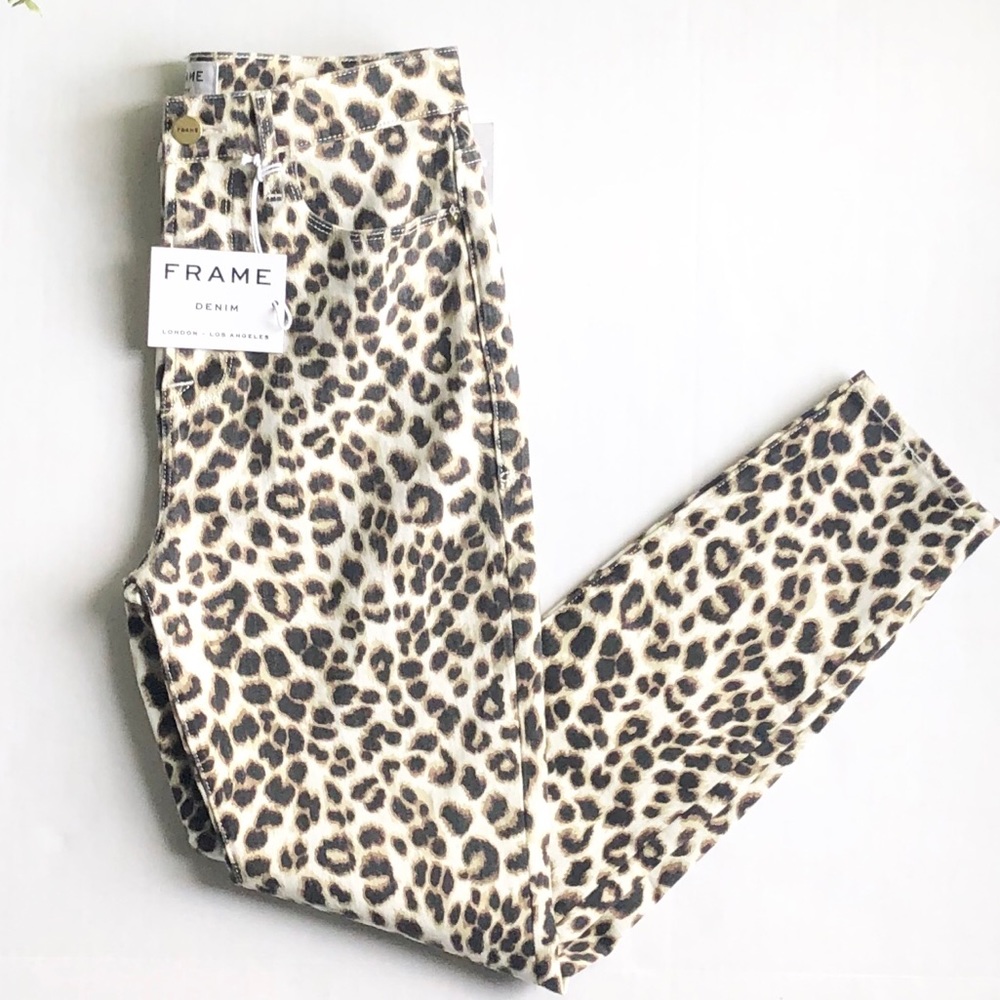 Frame lepord high rise skinny pant size 26